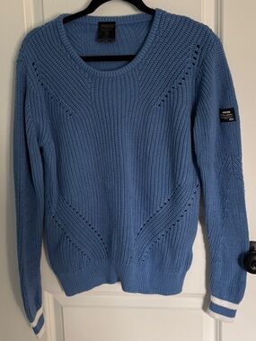 MUSTO Light Blue Knit Crewneck Sweater